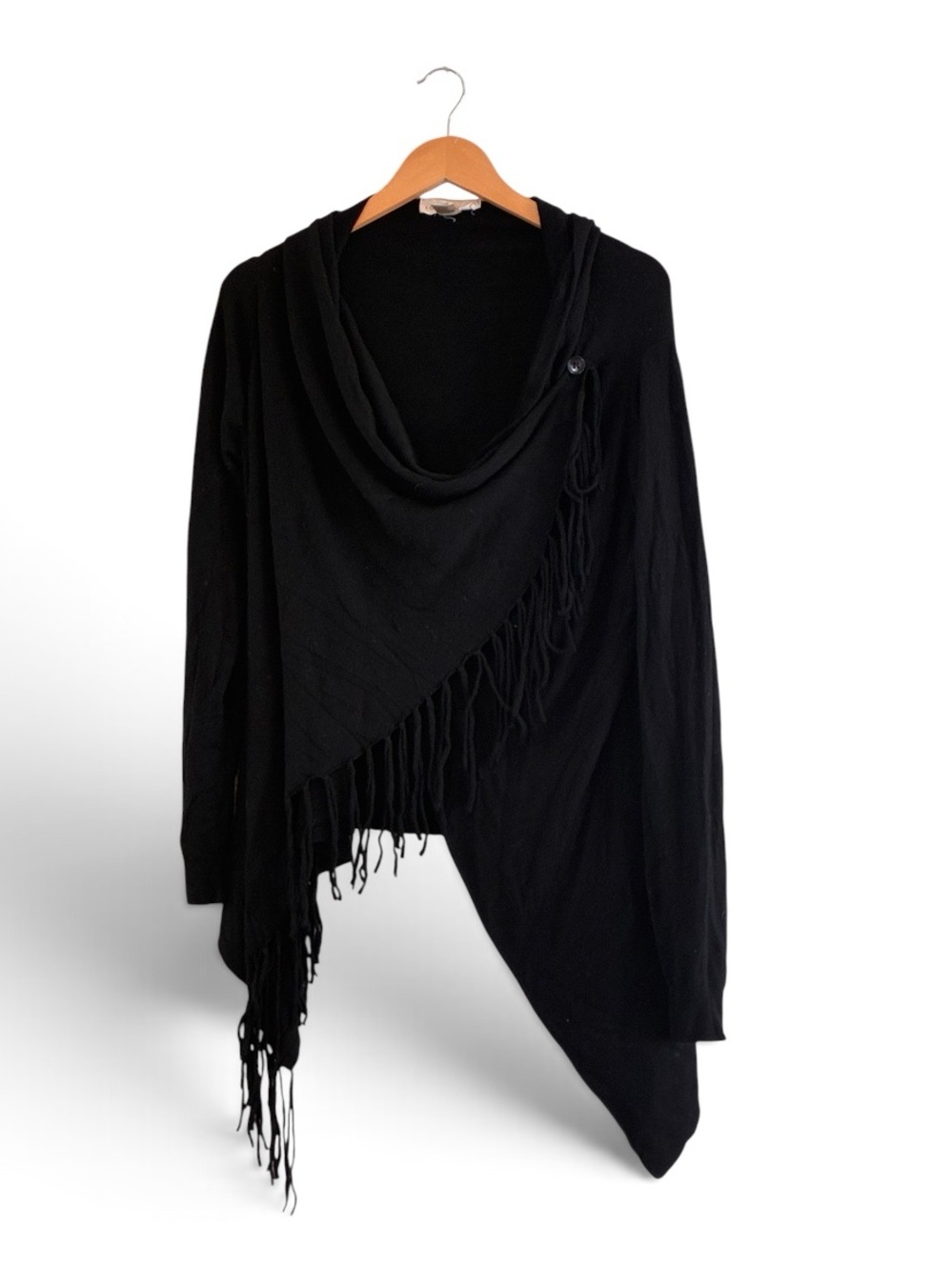 Lovestitch | Soft & cozy boho fringe wrap poncho luxury sweater women’s large